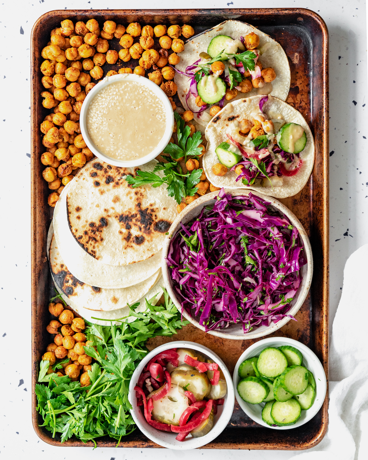 Air Fried Shawarma Spiced Chickpea Tacos