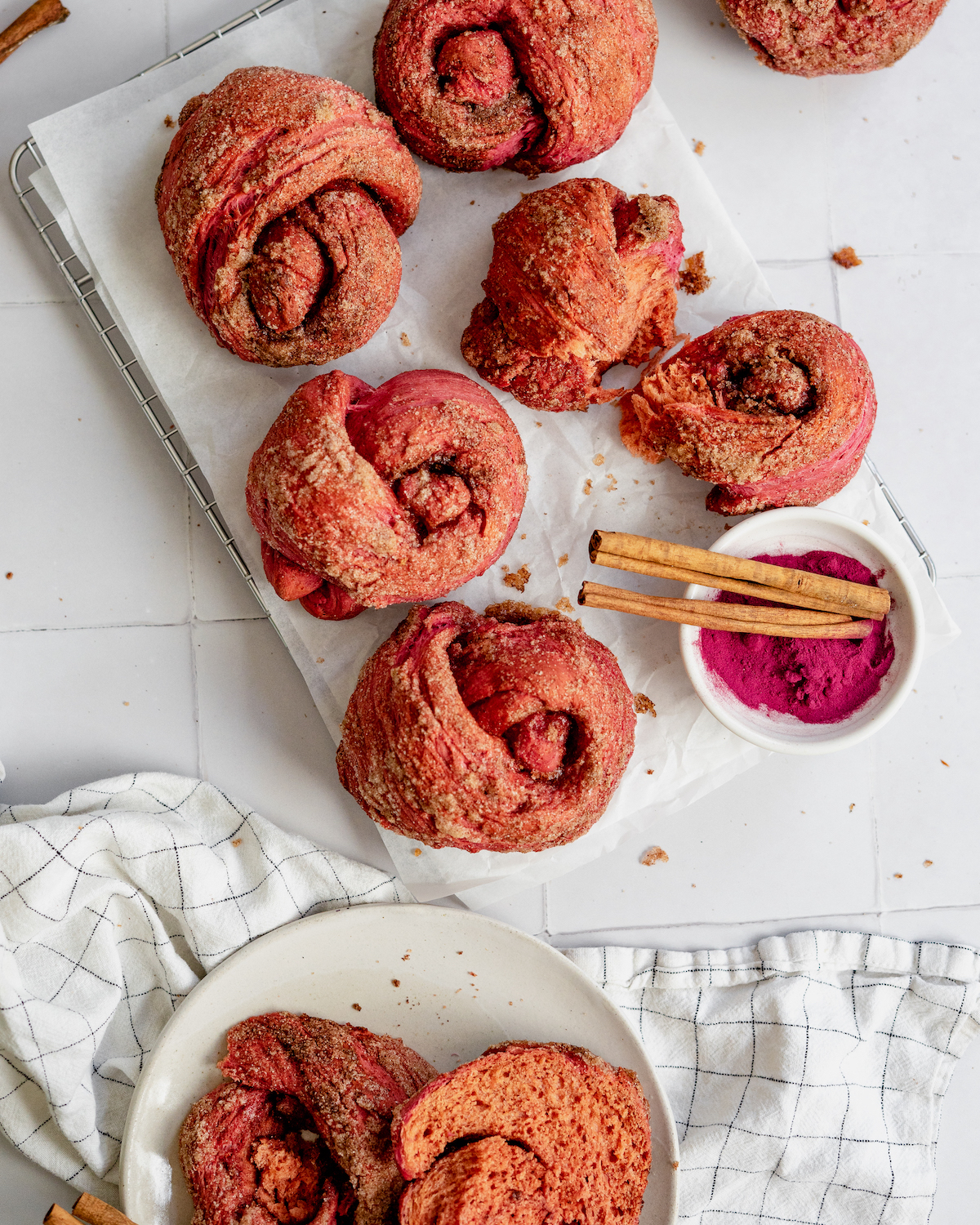 Beet & Cinnamon Challah Knots