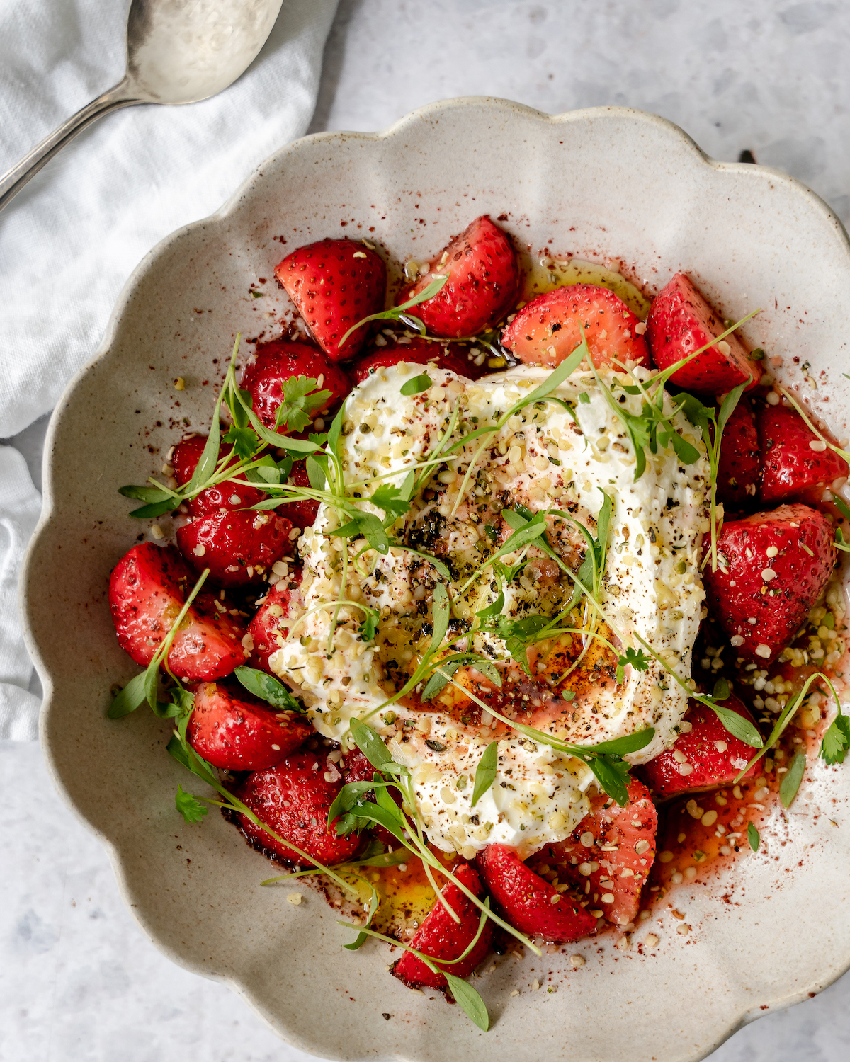 sumac macerated strawberries
