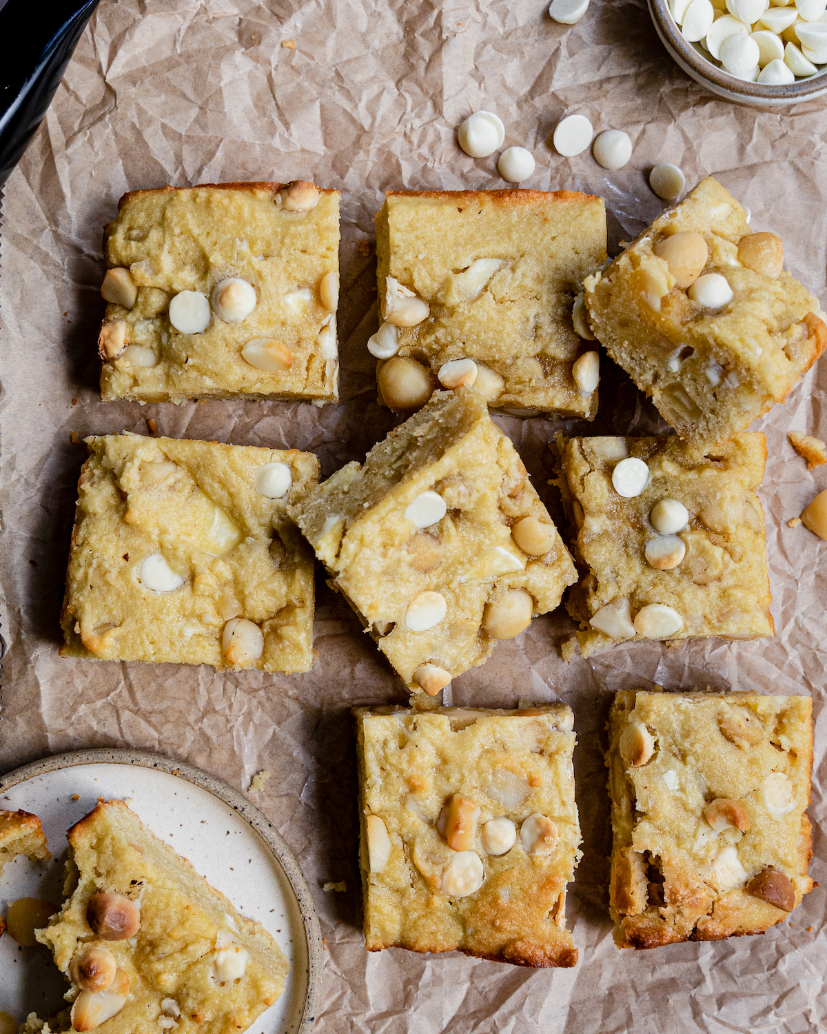 White Chocolate Macadamia Blondies