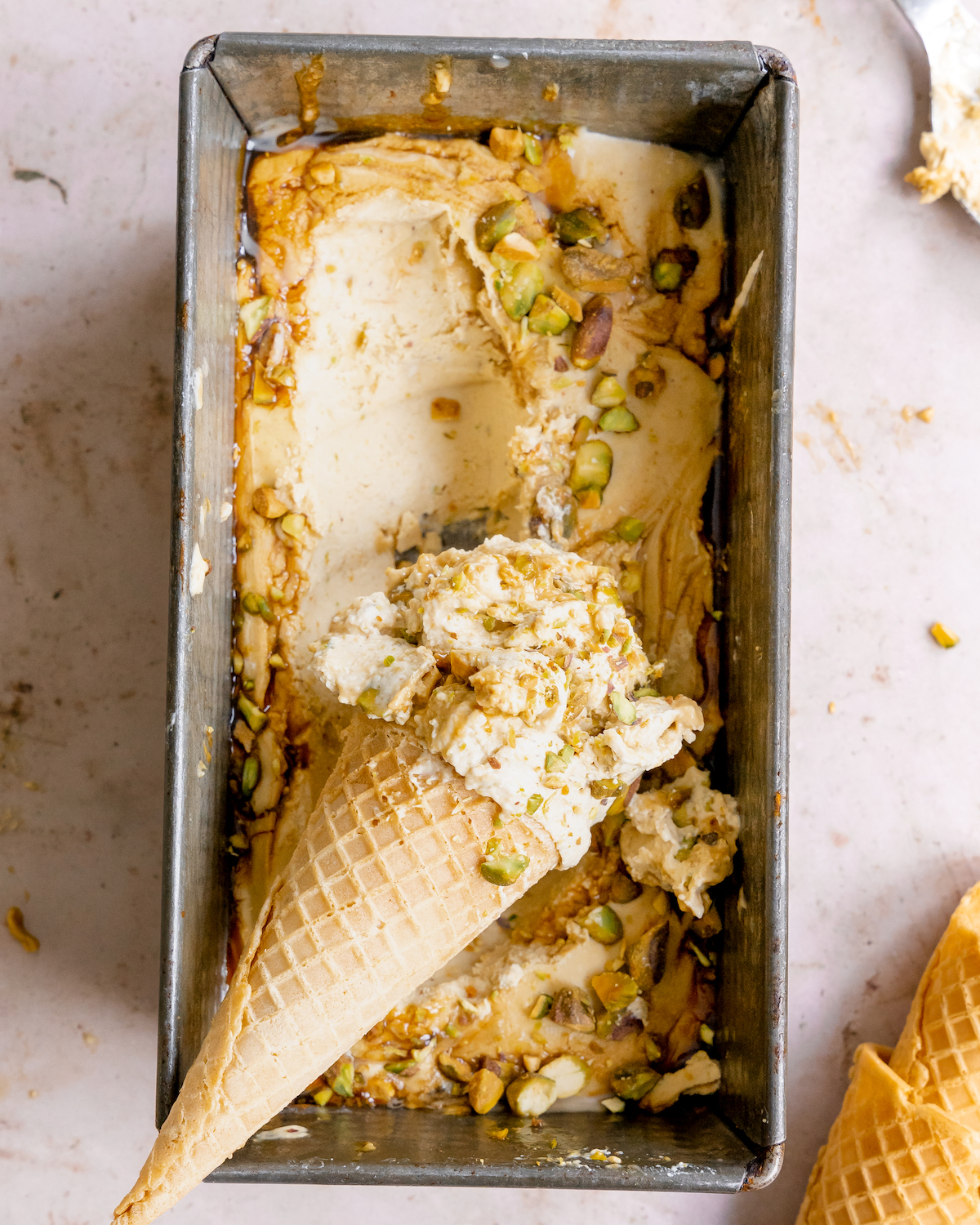 Date Tahini Cottage Cheese Ice Cream