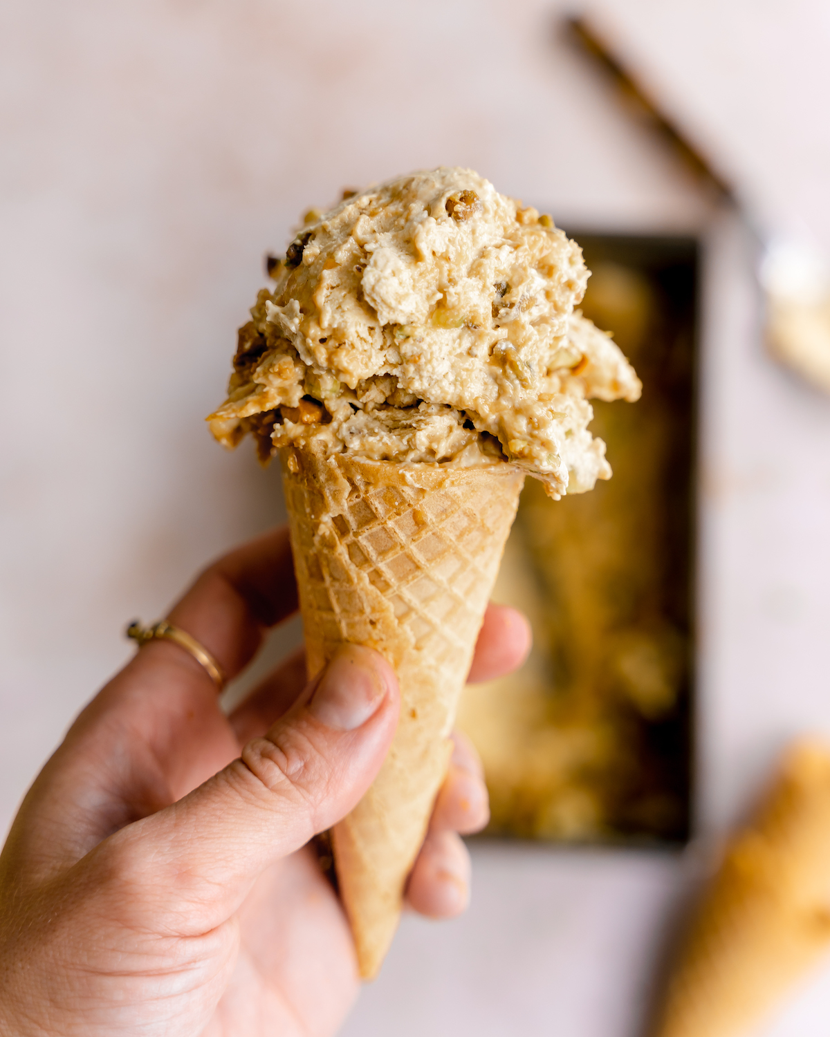 Date Tahini Cottage Cheese Ice Cream