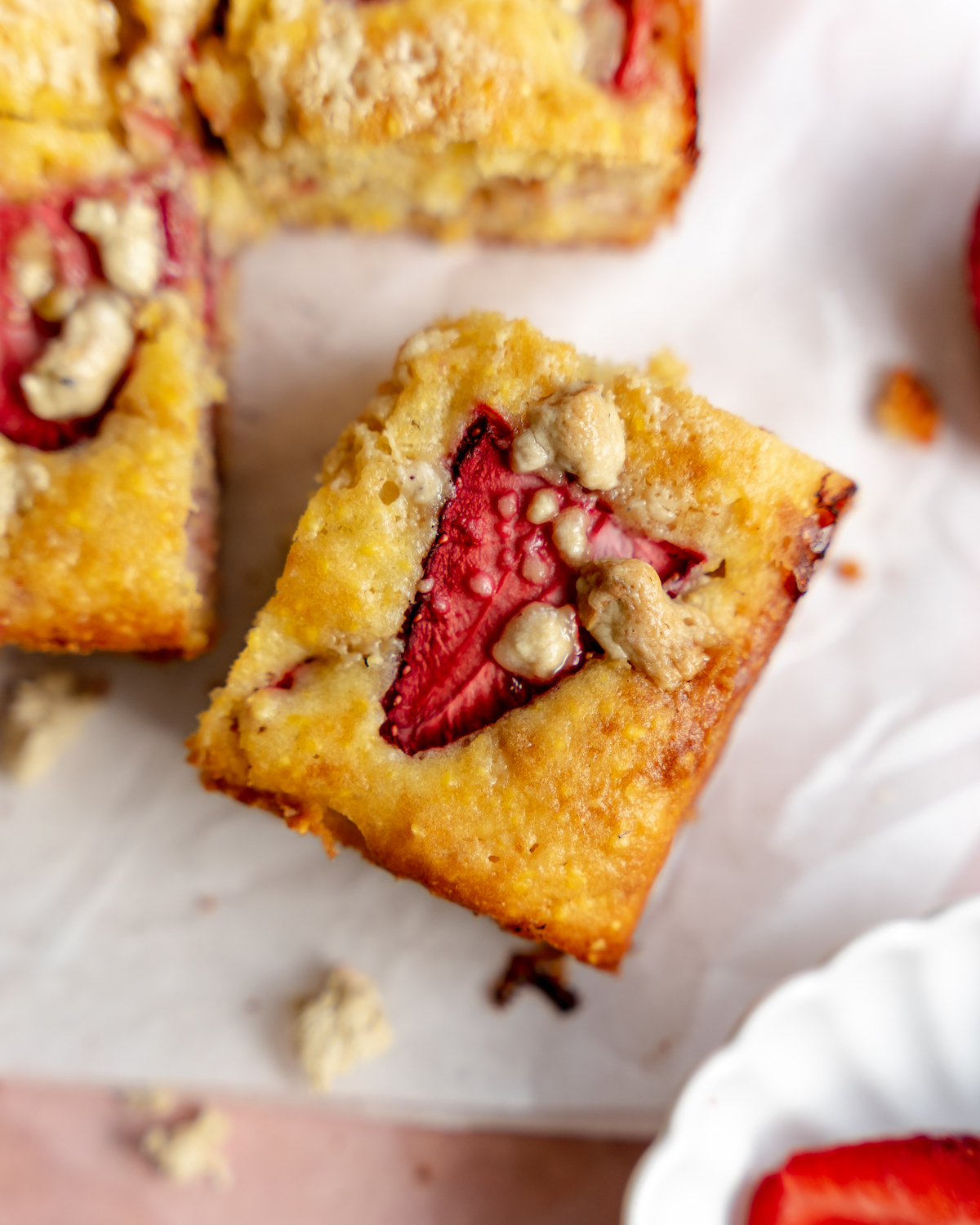 Strawberry Halvah Snacking Cake