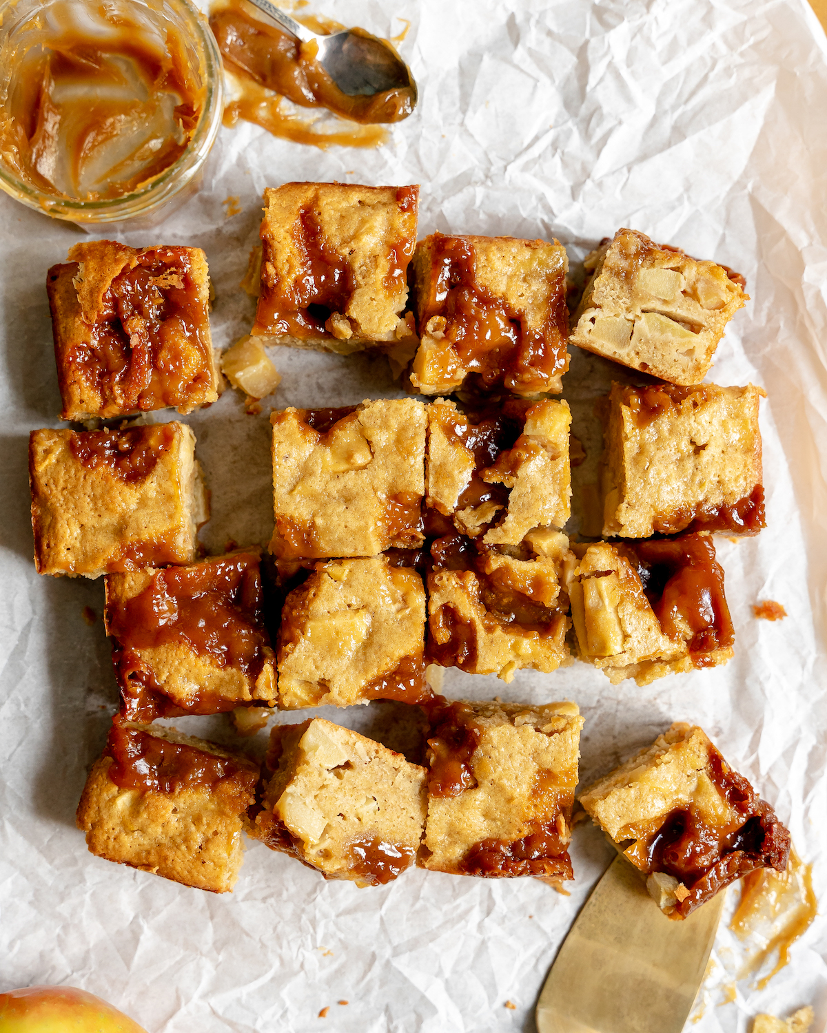 Tahini Caramel Apple Snacking Cake