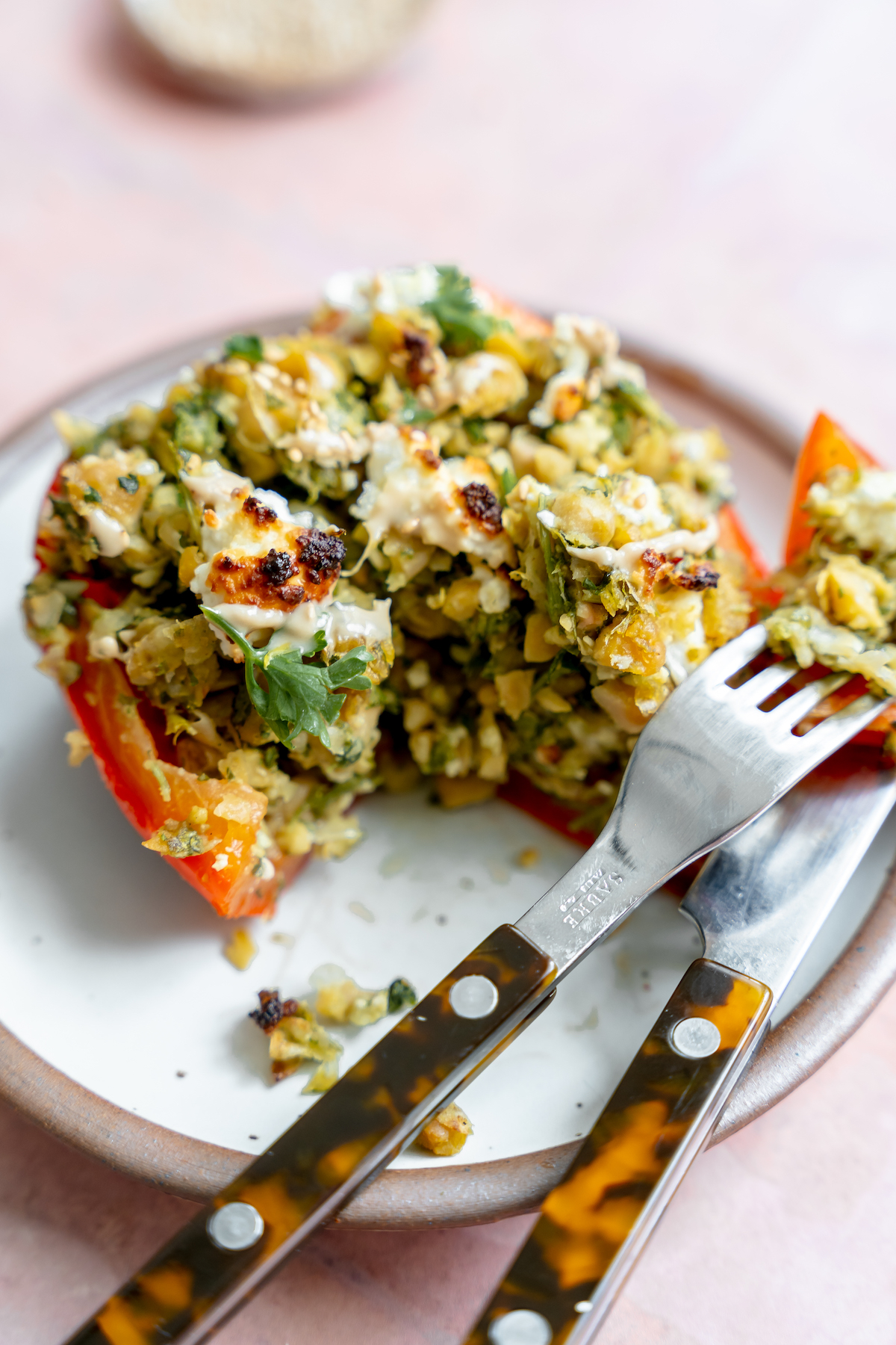 Falafel & Feta Stuffed Peppers